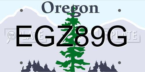 EGZ89G Oregon License Plate