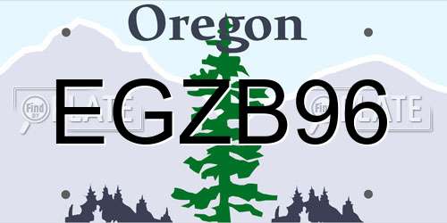 EGZB96 Oregon License Plate