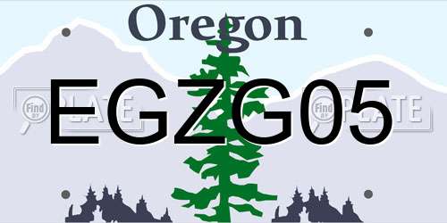 EGZG05 Oregon License Plate
