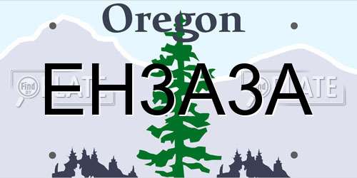 EH3A3A Oregon License Plate