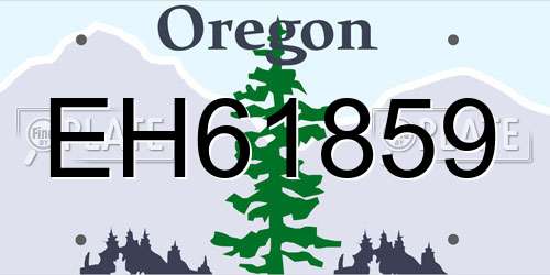 EH61859 Oregon License Plate