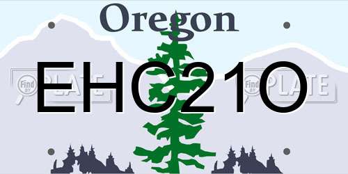 EHC21O Oregon License Plate