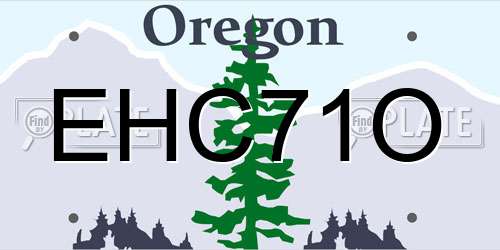 EHC71O Oregon License Plate