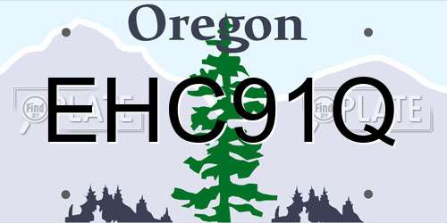 EHC91Q Oregon License Plate