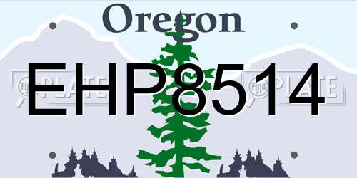 EHP8514 Oregon License Plate