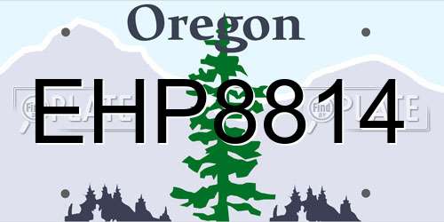 EHP8814 Oregon License Plate