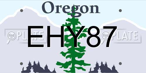 EHY87 Oregon License Plate