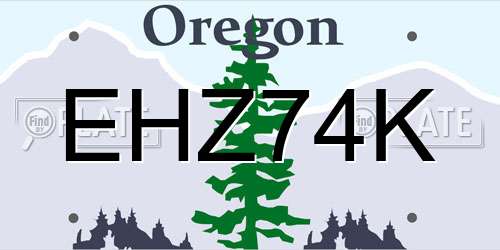 EHZ74K Oregon License Plate