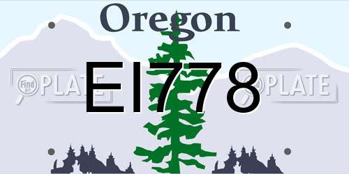 EI778 Oregon License Plate
