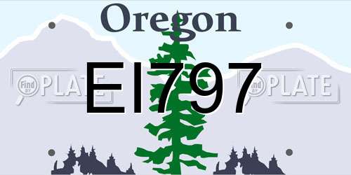 EI797 Oregon License Plate