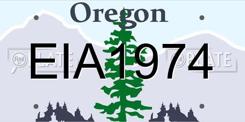 EIA1974 Oregon License Plate