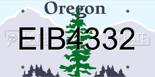 EIB4332 Oregon License Plate