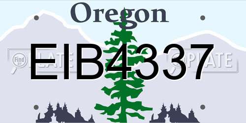 EIB4337 Oregon License Plate