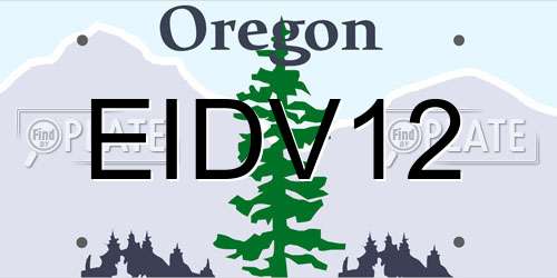 EIDV12 Oregon License Plate