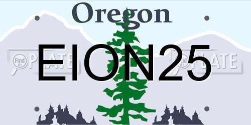 EION25 Oregon License Plate