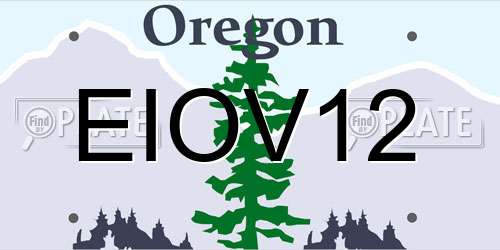 EIOV12 Oregon License Plate