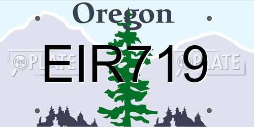 EIR719 Oregon License Plate
