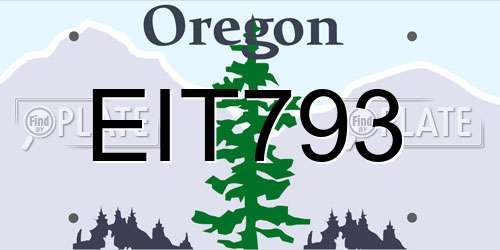 EIT793 Oregon License Plate