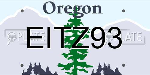 EITZ93 Oregon License Plate