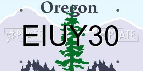 EIUY30 Oregon License Plate