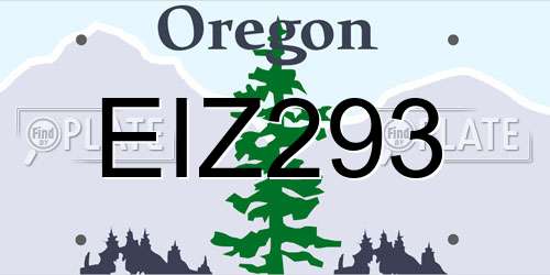 EIZ293 Oregon License Plate