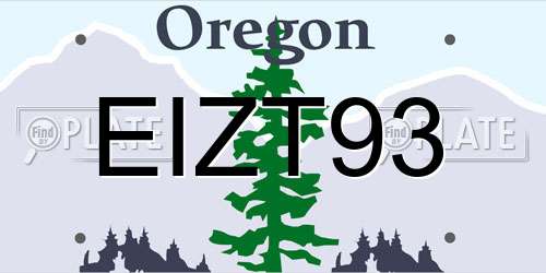 EIZT93 Oregon License Plate
