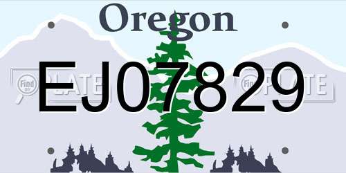EJ07829 Oregon License Plate