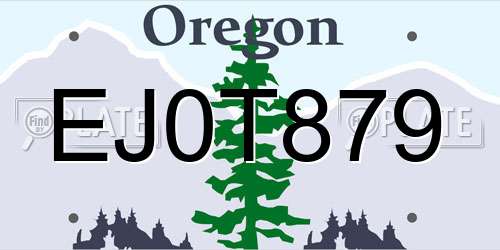 EJ0T879 Oregon License Plate