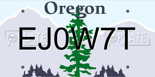 EJ0W7T Oregon License Plate