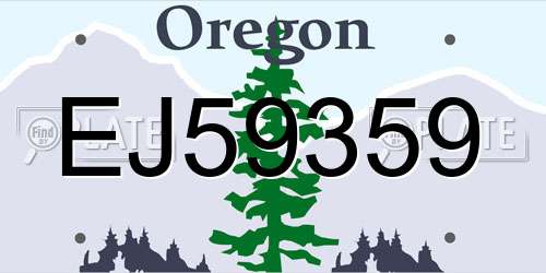 EJ59359 Oregon License Plate