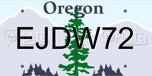 EJDW72 Oregon License Plate