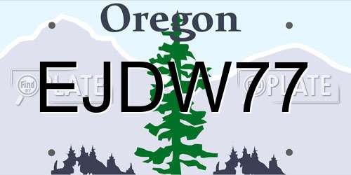 EJDW77 Oregon License Plate
