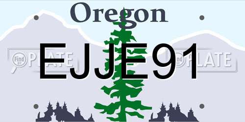 EJJE91 Oregon License Plate