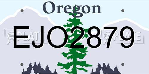 EJO2879 Oregon License Plate