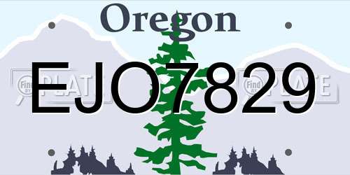 EJO7829 Oregon License Plate