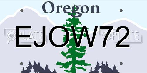 EJOW72 Oregon License Plate