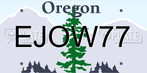 EJOW77 Oregon License Plate