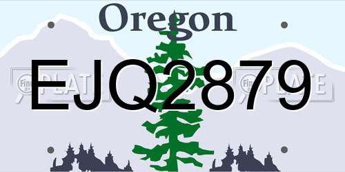EJQ2879 Oregon License Plate