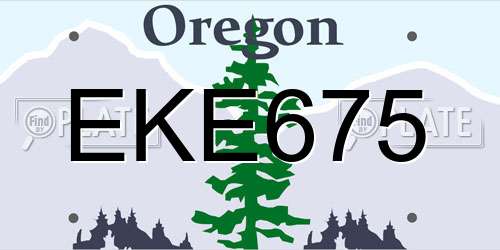 EKE675 Oregon License Plate