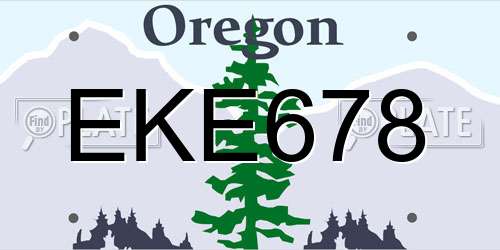 EKE678 Oregon License Plate