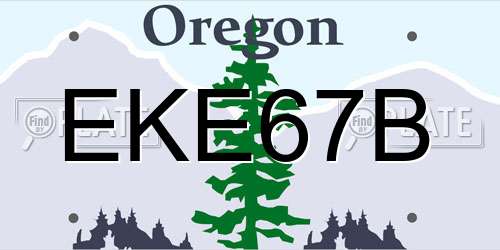 EKE67B Oregon License Plate