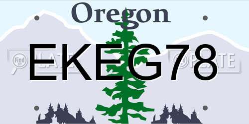 EKEG78 Oregon License Plate