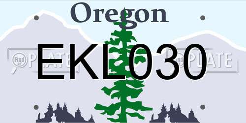 EKL030 Oregon License Plate
