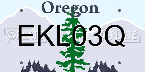 EKL03Q Oregon License Plate