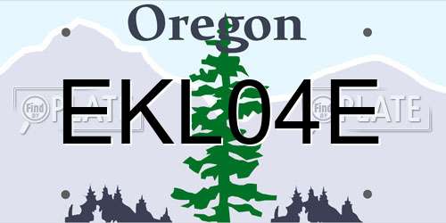 EKL04E Oregon License Plate