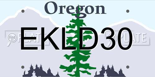EKLD30 Oregon License Plate