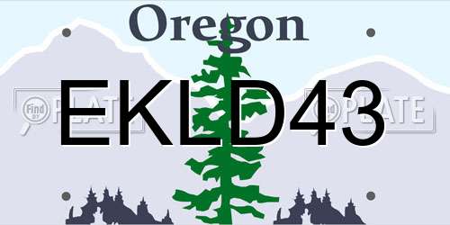 EKLD43 Oregon License Plate