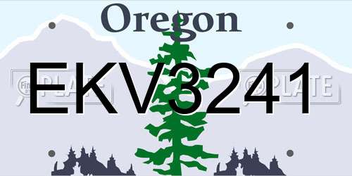 EKV3241 Oregon License Plate