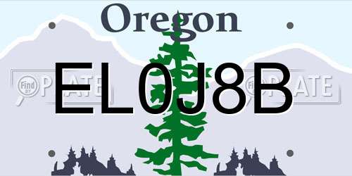 EL0J8B Oregon License Plate