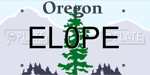 EL0PE Oregon License Plate
